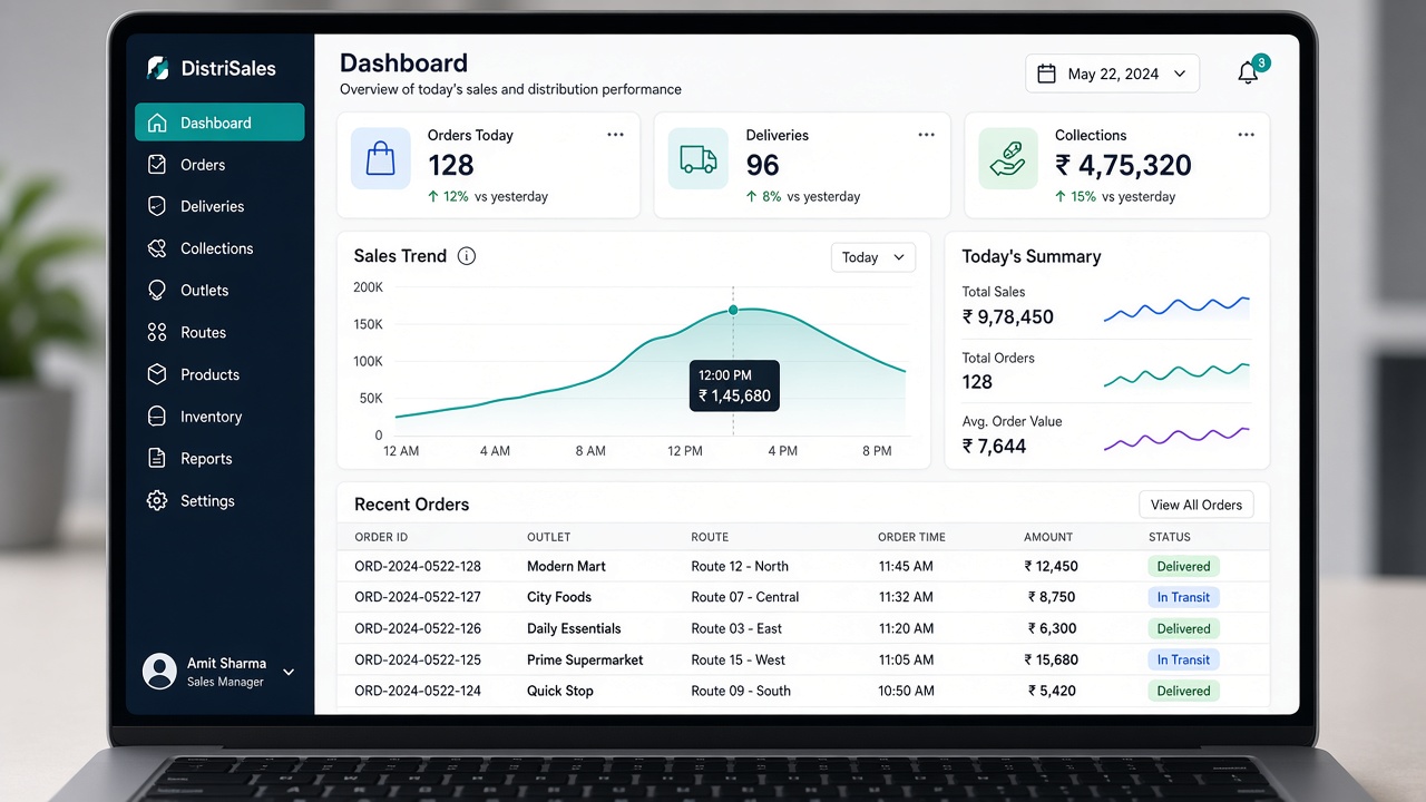 Zuke Distribution & Sales Platform dashboard preview