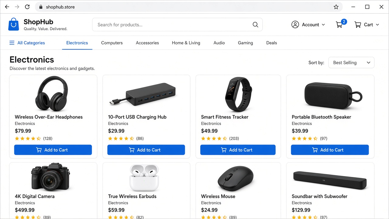 Zuke E-Commerce storefront preview