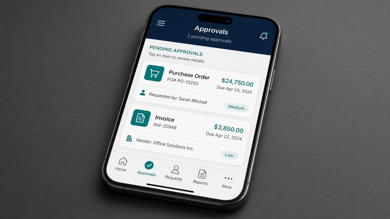 Zuke ERP mobile app UI for iOS and Android